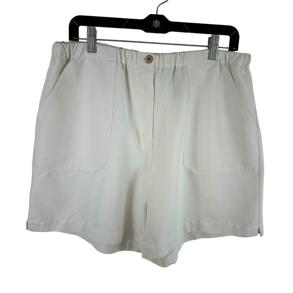 Havana‎ Jack's Cafe Vtg Womens Ivory Light High Rise Elastic Waist Shorts Large